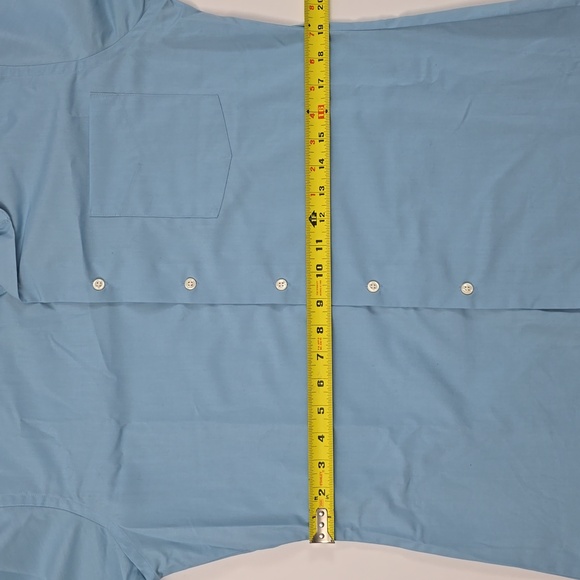 Van Heusen Fitted Wrinkle Free, Long Sleeve Blue Medium Size 15 1/2 34/35 - Picture 12 of 14